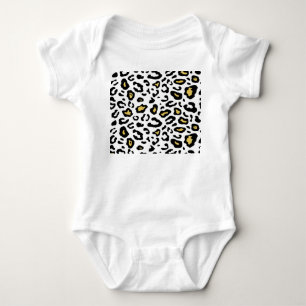 Body Para Bebê Dourada impressão leopardo, padrão perfeito.
