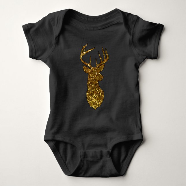 Body Para Bebê Dourado Deer (Frente)