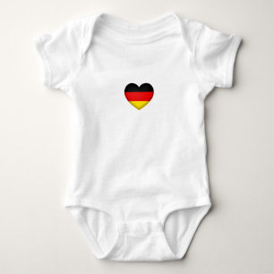Body Para Bebê Dourado emblema cardíaco vermelho do orgulho alem
