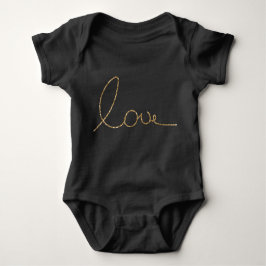 Body Para Bebê Dourado Glitter Amor