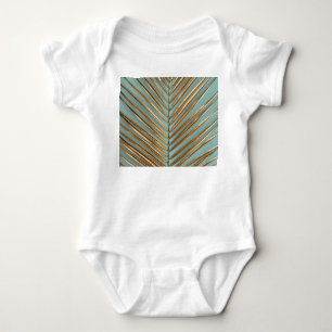 Body Para Bebê Dourado Pintado Padrão de Palma Tropical
