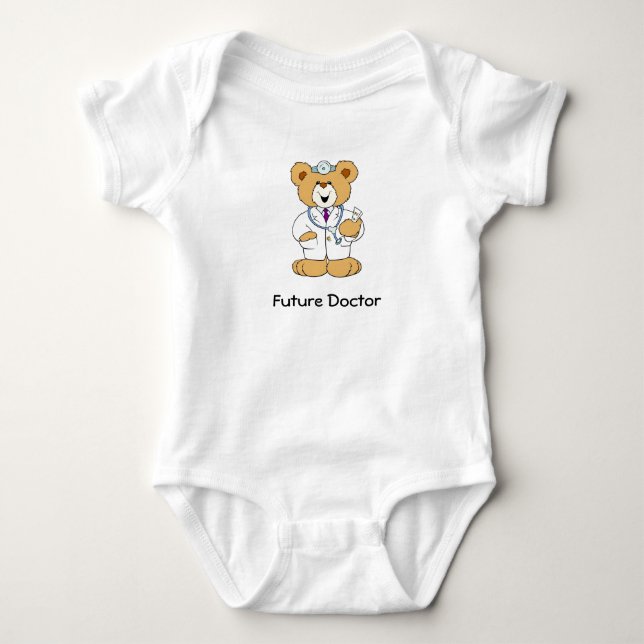 Body Para Bebê Doutor do urso de ursinho (Frente)