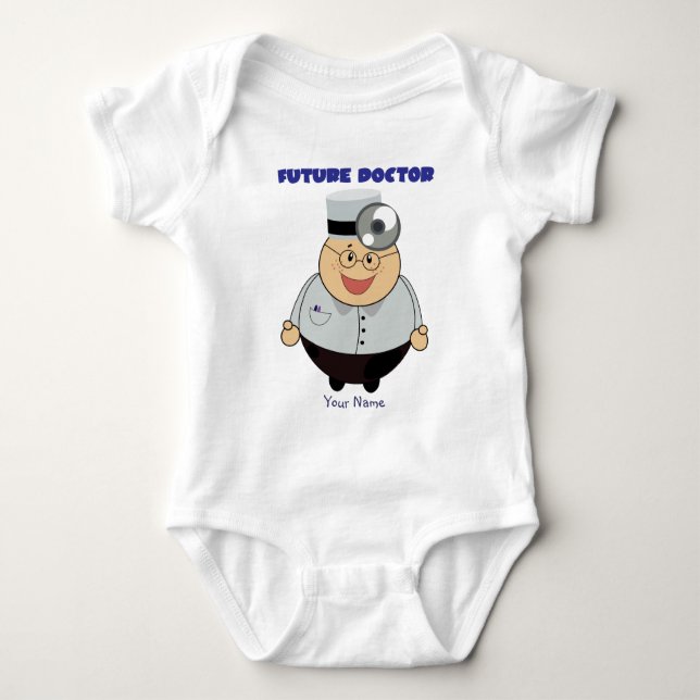 Body Para Bebê Doutor futuro personalizado Camisa, doutor bonito (Frente)