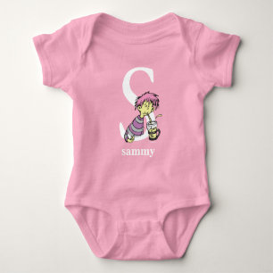 Body Para Bebê Dr. Seuss ABC: Letra S - Branco   Adicione seu nom