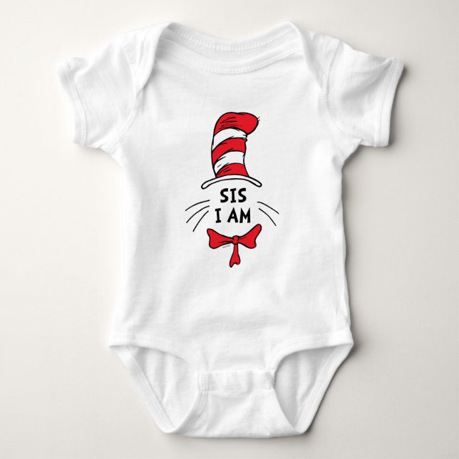 Body Para Bebê Dr. Seuss | Gato de Chapéu - Eu sou (Frente)