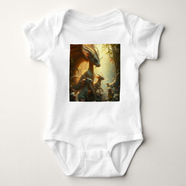 Body Para Bebê „Drachenmutter im goldenen Wald“ (Frente)