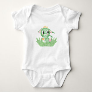 Body Para Bebê Dragão-Bebê Cachorro Aquarela