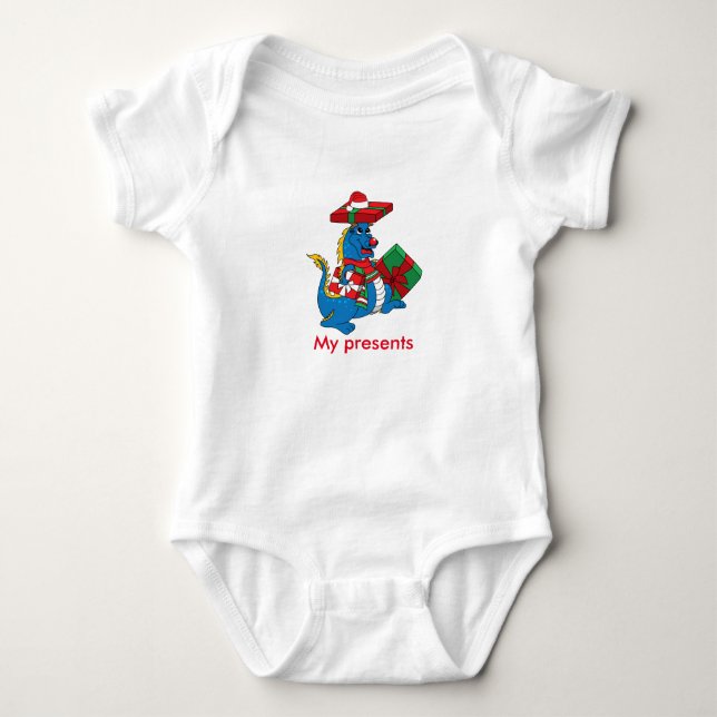 Body Para Bebê Dragão bonito com capa de criança (Frente)