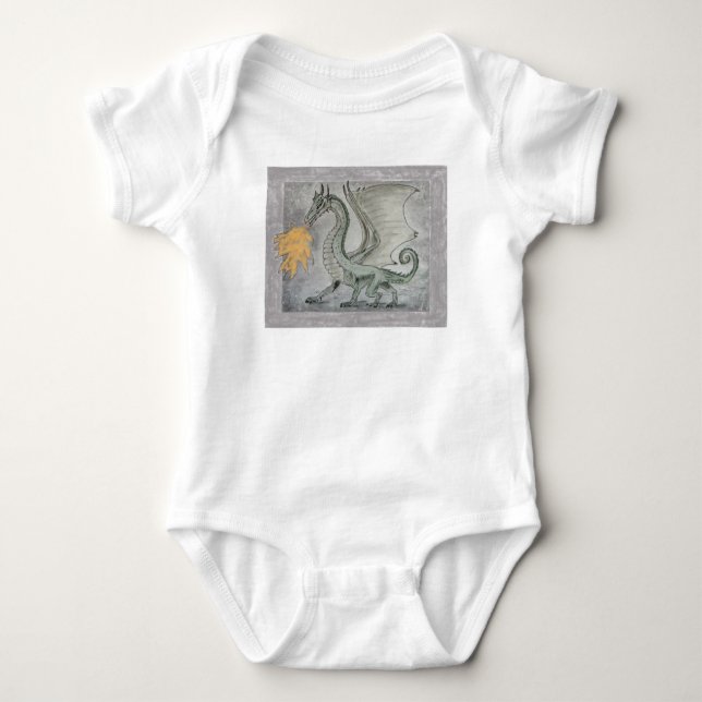 Body Para Bebê Dragão de Breve-Fogo (Frente)