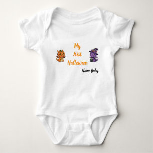 Body Para Bebê Dragão Esqueleto Fofo Meu Primeiro Halloween Bebê