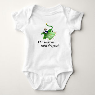 Body Para Bebê Dragão Princesa Camisa, com palavras