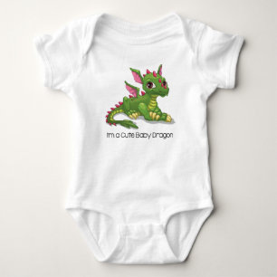 Body Para Bebê Dragão verde bonito