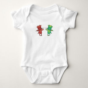 Body Para Bebê Dragão Vermelho Azul Dragão Fada Fale Fantasia