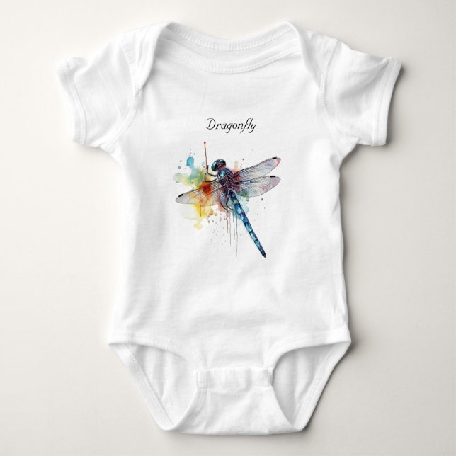 Body Para Bebê Dragonfly Colorida personalizável (Frente)