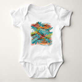 Body Para Bebê Dragonfly Turquoise Splash