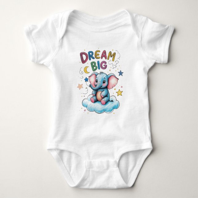 Body Para Bebê Dream Big Elephant Baby Outfit (Frente)