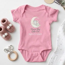 Body Para Bebê Dream Big Elephant on Moon  Personalized Bodysuit