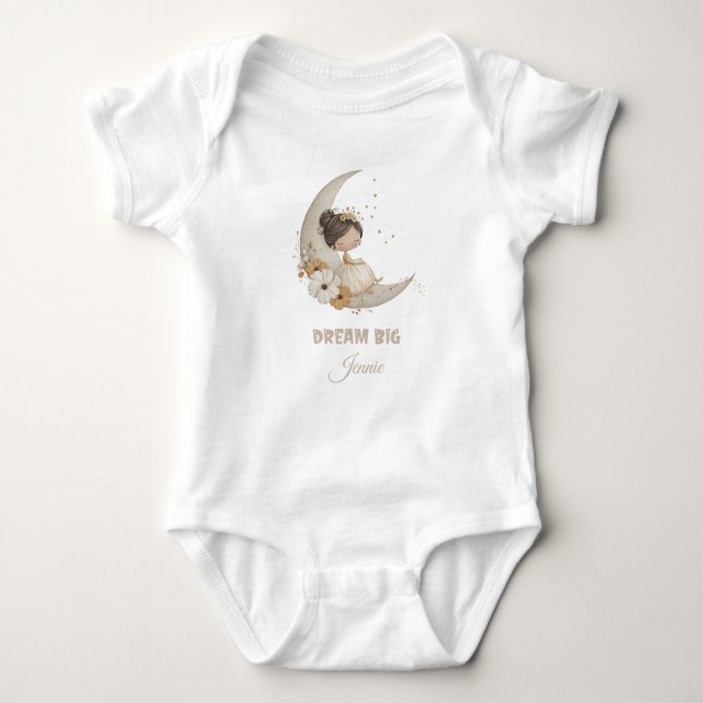 Body Para Bebê Dream Big Fairy Moon Child - Nome Personalizado (Frente)