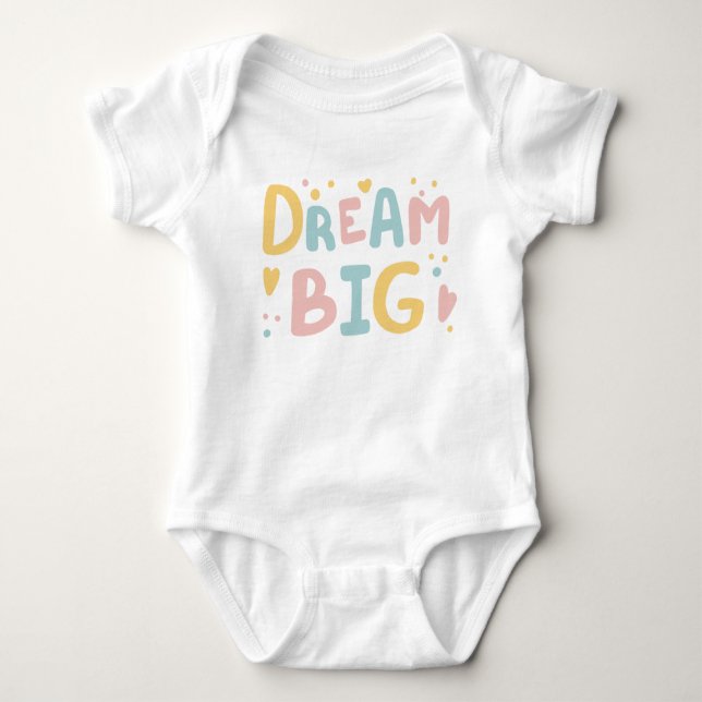 Body Para Bebê Dream Big Pastel Hearts (Frente)