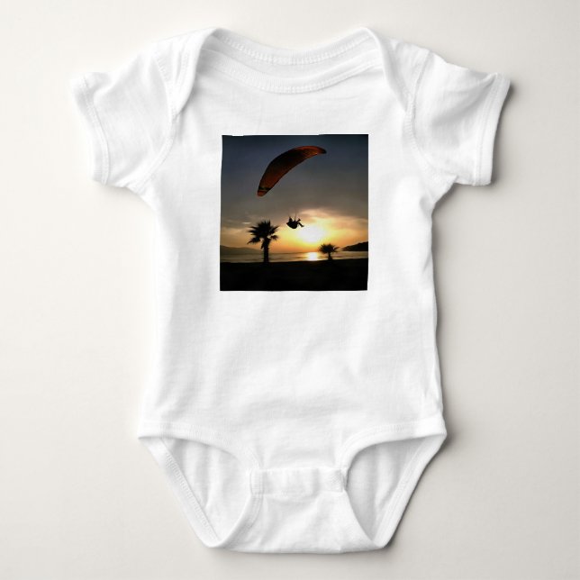 Body Para Bebê Dropzone Em Dusk Adventure Paraglider Art (Frente)