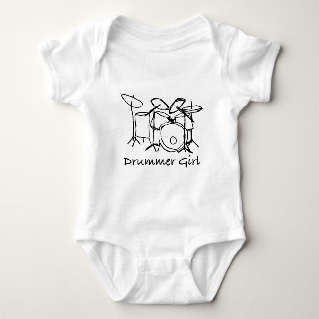 Body Para Bebê Drummer Girl (Frente)