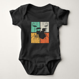 Body Para Bebê Drummer Musical Do Conjunto De Tambores Retroativ