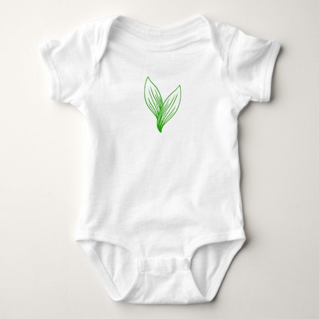 Body Para Bebê Duas Folhas Verdes Interligadas (Frente)
