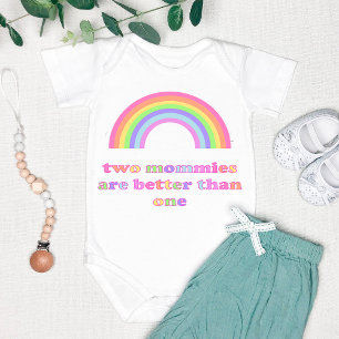 Body Para Bebê Duas Mommias são melhores que uma - Arco-Íris