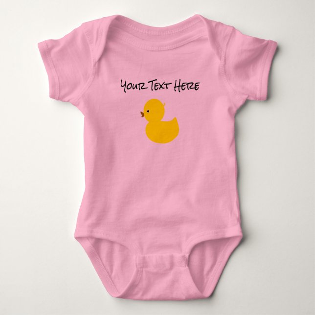 Body Para Bebê Ducky amarelo personalizado (Frente)