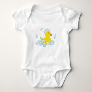 Body Para Bebê Ducky de borracha nas bolhas