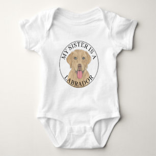 Body Para Bebê Dudley Labrador Cachorro Grande Irmã