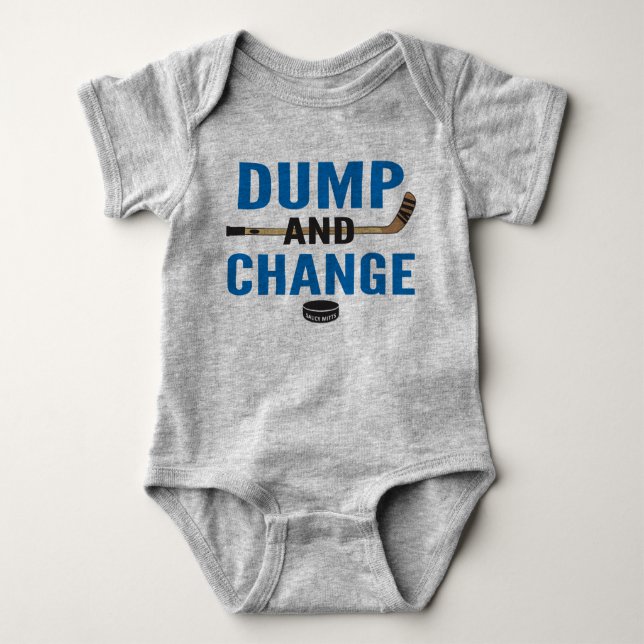 Body Para Bebê Dump and Change Hockey Baby Bodface Royal Blue (Frente)