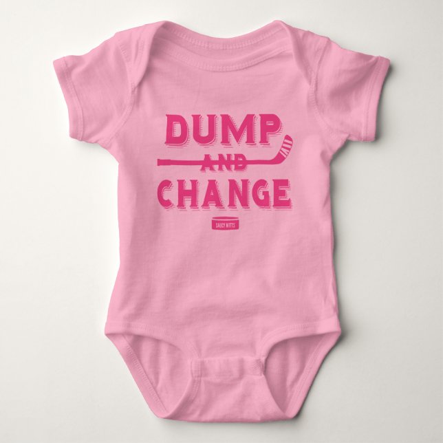 Body Para Bebê Dump and Change Hockey Baby Girl Pink (Frente)