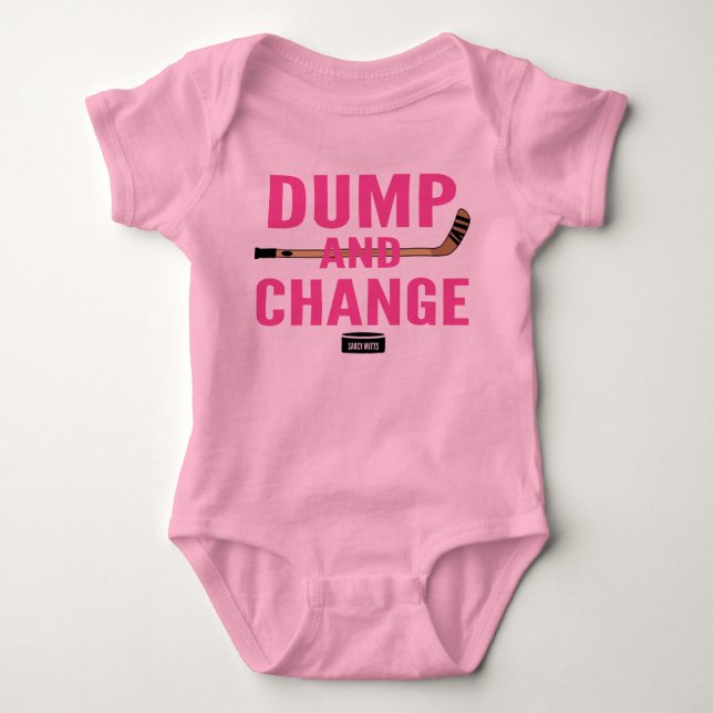 Body Para Bebê Dump and Change Hockey Baby Girl Pink Bodcase (Frente)