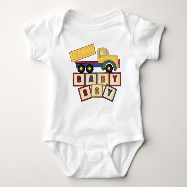 Body Para Bebê Dump Truck Baby Boy Creeper Criança (Frente)