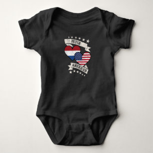 Body Para Bebê Dutch American Heart Flags Países Baixos América