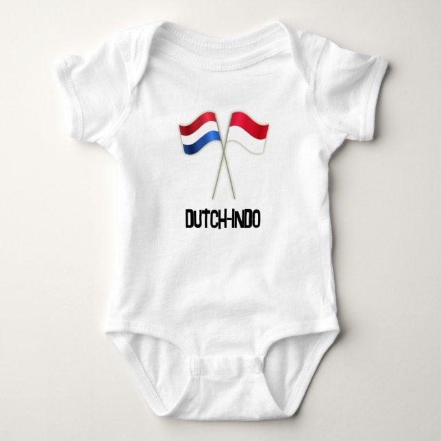 Body Para Bebê Dutch-Indo with Two Flags (Frente)
