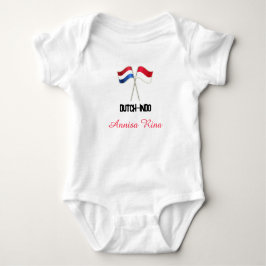 Body Para Bebê Dutch-Indo with Two Flags with Personalized Name