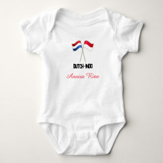 Body Para Bebê Dutch-Indo with Two Flags with Personalized Name
