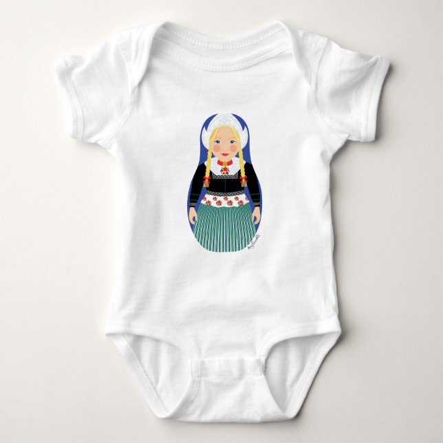 Body Para Bebê Dutch Matryoshka Baby Bodycase (Frente)