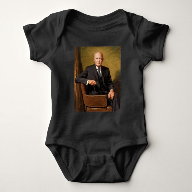 Body Para Bebê Dwight Eisenhower Presidente da Casa Branca Retrat (Frente)