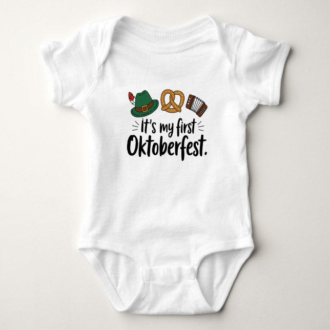 Body Para Bebê  É a Minha Primeira Oktoberfest  (Frente)