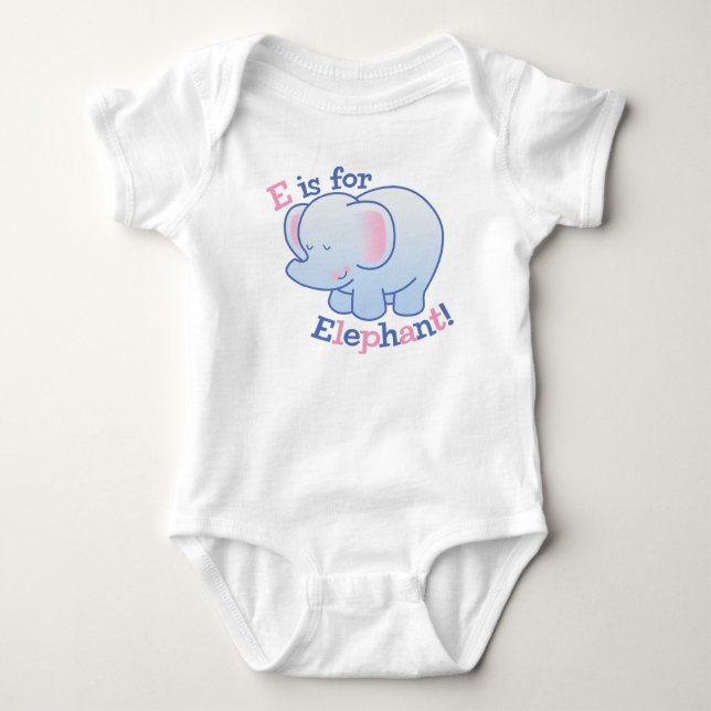 Body Para Bebê E é para o Bodysuit do bebê do elefante (Frente)