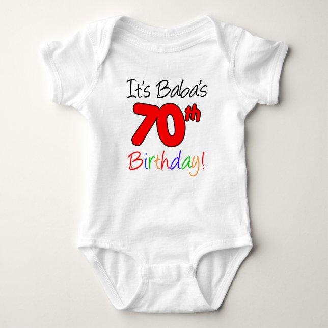 Body Para Bebê É o 70º aniversário do Baba (Frente)