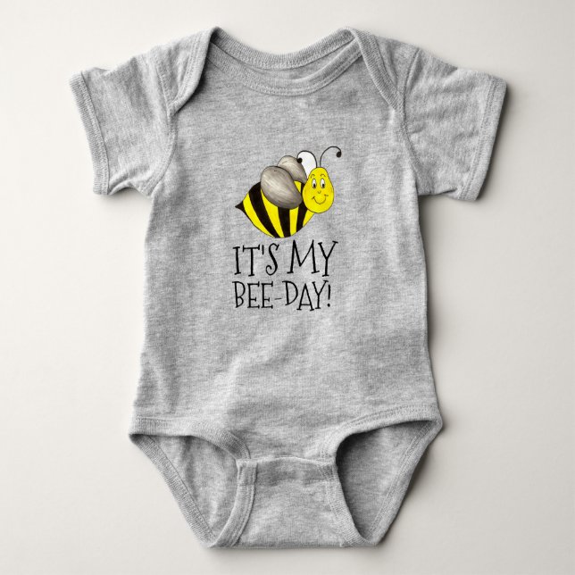 Body Para Bebê É o meu aniversário de Abelhas Bumblebee Bumble Be (Frente)