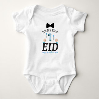 Body Para Bebê É o meu primeiro Eid - diga Mashallah