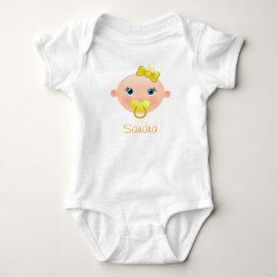 Body Para Bebê É um Bebê Menina Rosto Amarelo