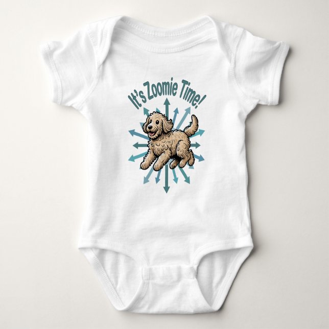 Body Para Bebê É Zoomie Time Labradoodle (Frente)