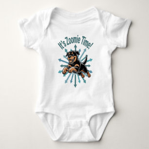 Body Para Bebê É Zoomie Time Rottweiler