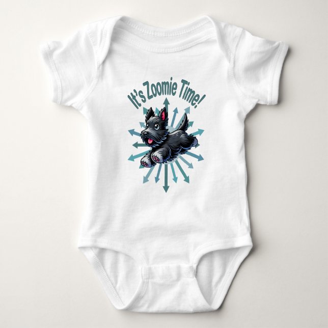 Body Para Bebê É Zoomie Time Scottish Terrier (Frente)